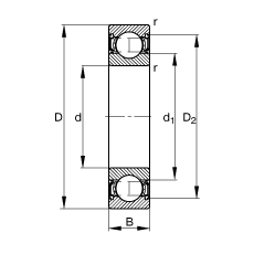 S 6024-2RSR, (j) DIN 625-1 ˜ʵҪߴ, ɂ(c)ܷ