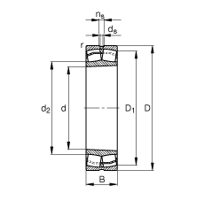 {ĝLS 22216-E1-K,  DIN 635-2 ˜ʵҪߴ, FF 1:12